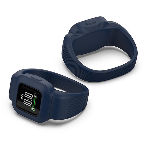 Til Garmin Vivofit Jr3 No Spænde Silikone Pure Color Watch Band Dark Blue