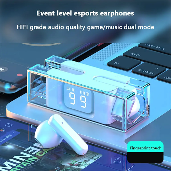 Sann trådlösa Bluetooth-hörlurar SP28, in-ear, hög kvalitet, Bluetooth 5.3, lång batteritid
