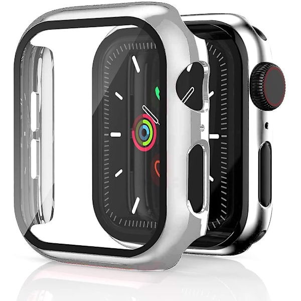 Glass+ cover Apple Watch case 44mm 40mm Iwatch 42mm 38mm näytönsuoja + puskuri Lisävarusteet Applewatch Series 5 4 3 Se 6 silver 42mm series 321