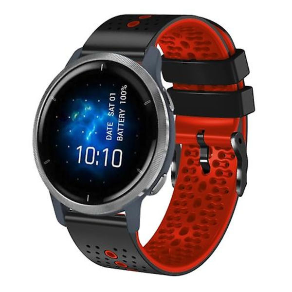 Garmin Venu 2 22 mm:n rei'itetylle kaksiväriselle watch Black-Red
