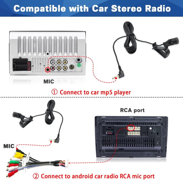 3,5 mm bilstereo radio mikrofon for bil i dashbord hovedenhet
