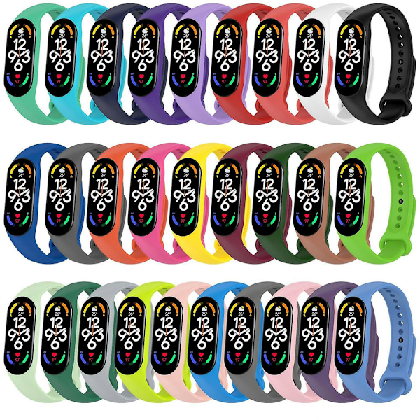 Nytt 2/3/5 st armband för Xiaomi Mi 7 handleds silikonarmband handledsremmar fitness klockarmband smartwatch tillbehör 14 3pcs3110