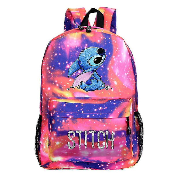 Lilo & Stitch Ryggsekk Skoleveske Studenter Ryggsekk Barn Gutter Jenter Reiseveske Gave B