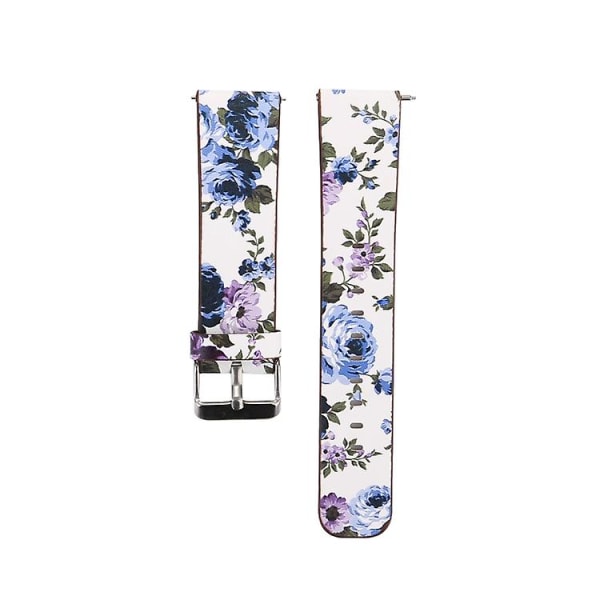 Til Fitbit Versa 1/2 Flower Pattern Watch Band White Blue