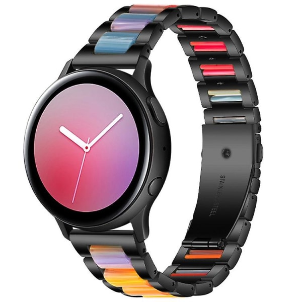 För Huawei Watch 3/3 Pro/garmin Venu 2 22mm Universal 3-pärlor i rostfritt stål + watch i harts Black-Rainbow