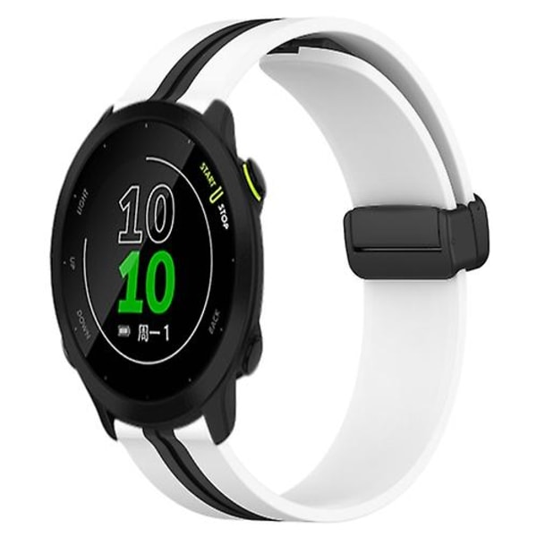 För Garmin Forerunner 158 20mm vikbart magnetlås i silikon watch White-Black