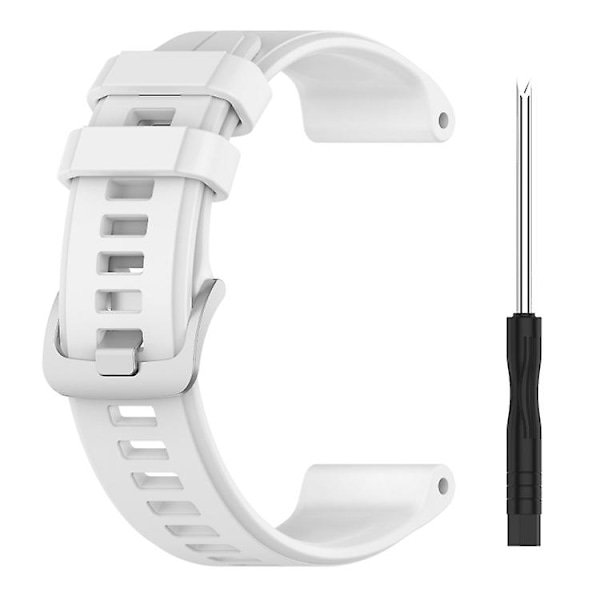 Til Garmin Forerunner 955 22mm ensfarvet silikoneurrem White