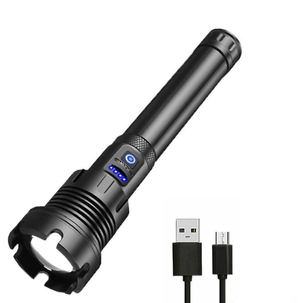 Super Bright XHP90 Torch Led Ficklampa USB Uppladdningsbar Taktisk lampa COB without Battery