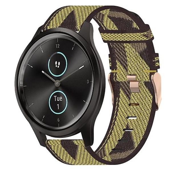 For Garmin Garminmove Style 20 mm nylonvevd klokkerem Yellow