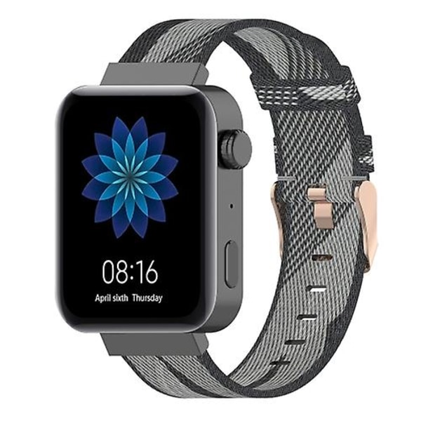 18 mm Stripe Weave Nylon armbåndsurrem for Xiaomi Mi Watch, Garmin Vivomove 3s / Vivoactive 4s Grey