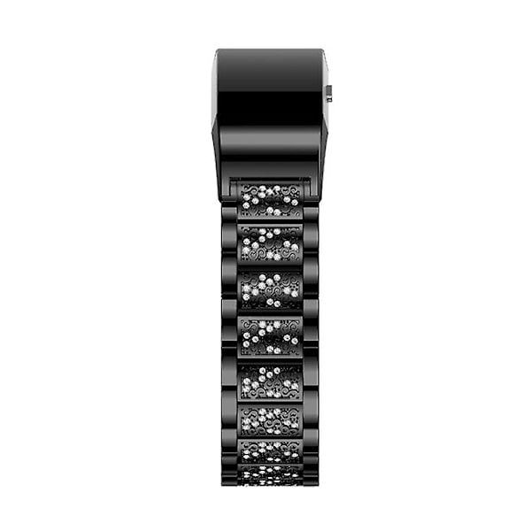 Diamantbesat urrem i massivt rustfrit stål til Fitbit Charge 2 Black