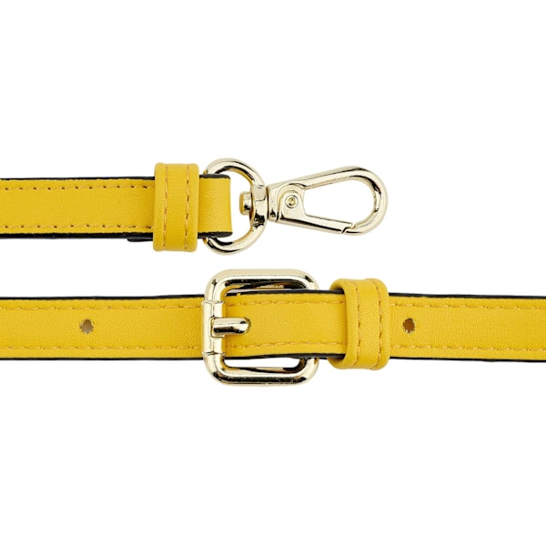 Olkalaukku säädettävällä nahkaisella olkahihnalla yellow