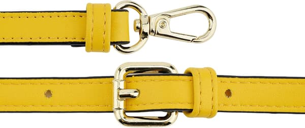 Skulderveske med justerbar lærrem yellow