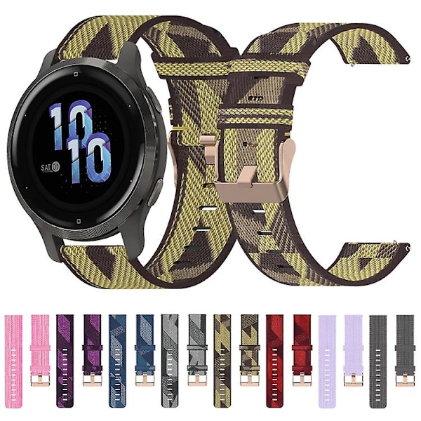Til Garmin Venu 2s 18mm nylonvævet urrem Red