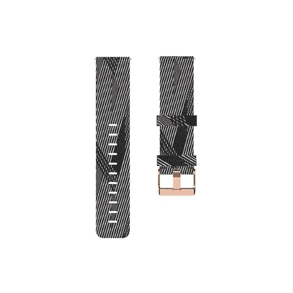 For Fitbit Versa Canvas Watch Band Black White Stripes