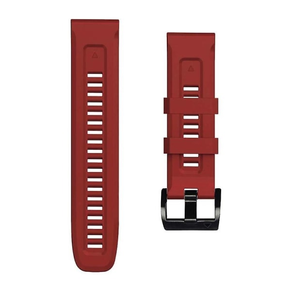 For Garmin Fenix ​​7x / 6x / 5x 26mm svart spenne silikonklokkerem Dark Red