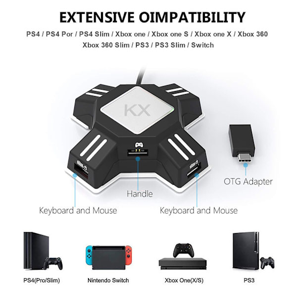 Konverteringsboks Tastatur Mus Adapter Controller Konverter Adapter Til Switch Til Ps4