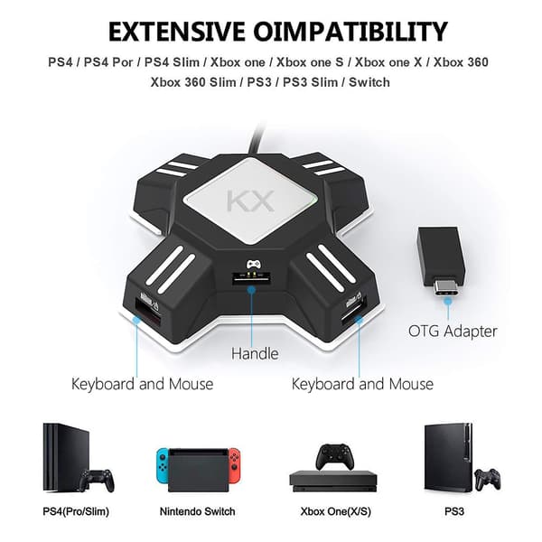 Konverteringsbox Tangentbord Mus Adapter Styrenhet Converter Adapter För Switch För Ps4