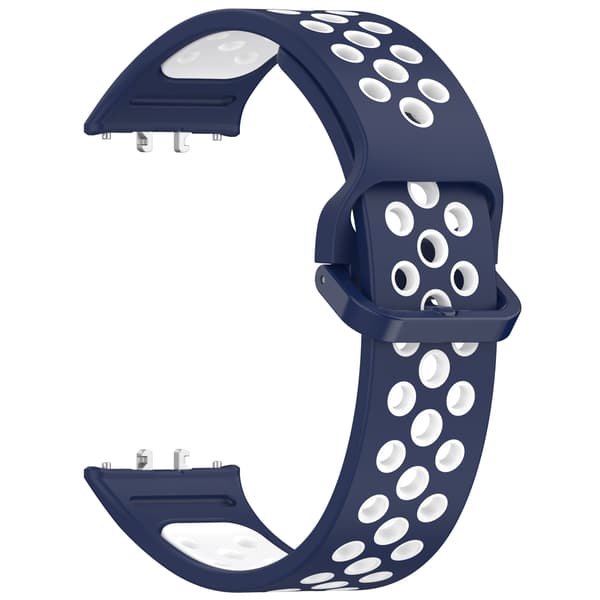 Stropp for Samsung Galaxy Fit 3 R390 tofarget silikonstropp (blå hvit)