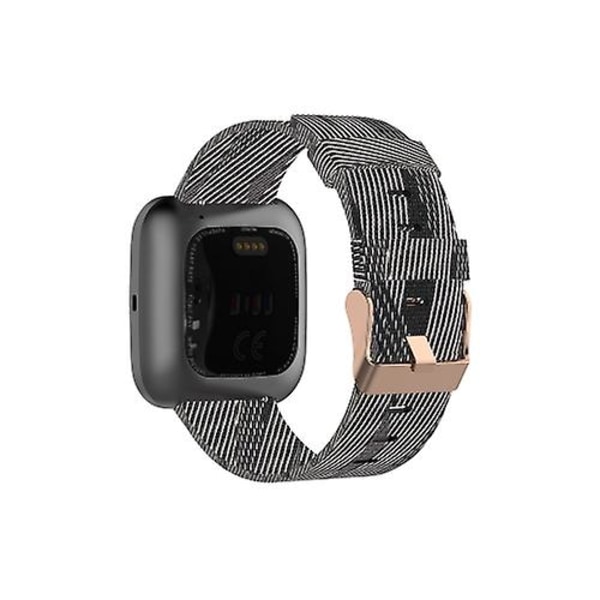 Fitbit Versa Canvas watch Black White Stripes