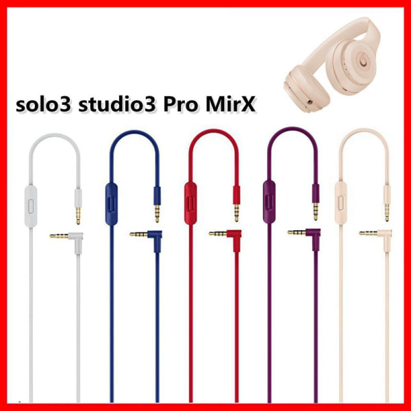 Passer for Beats Solo/Solo HD/Solo2/Solo3/Mixr/studio2/studio3/pro hodetelefonkabel 3,5 mm til 3,5 mm erstatningskabel for hodetelefoner black