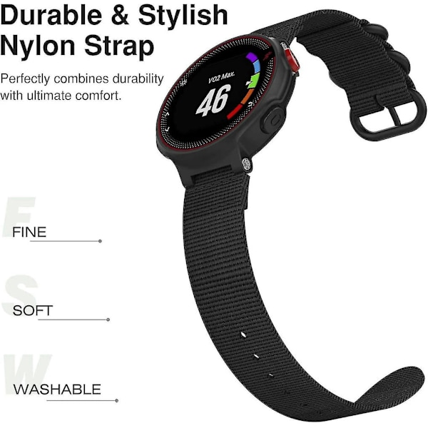 Fortykket lærred nylonrem til Garmin Fenix 5/fenix 6 (22mm sort)