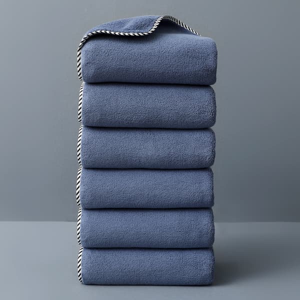 Husholdningshåndklæder i koralfleece, bløde og absorberende (6 stk. blå/40x60 cm)