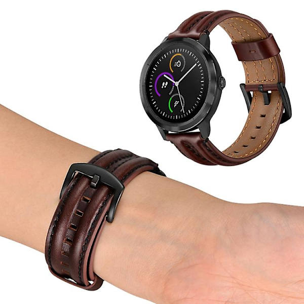 For Garmin Vivoactive3 / Vivomove Hr Double Keel Watch Band Dark Palm Oil
