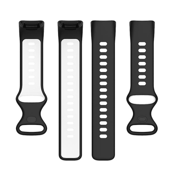 Til Fitbit Charge 5 tofarvet silikone urrem Black White