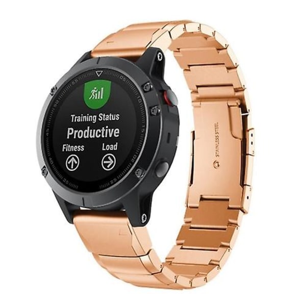 Hurtig demontering af stålurrem til Garmin Fenix ​​5s 20mm Rose Gold