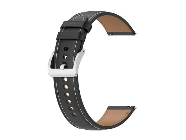 Rem för Garmin Move 3 Präglad äkta läder klockarmband Svart