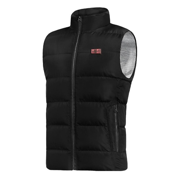 Oppvarmet vest menn kvinner Usb oppvarmet jakke oppvarming termisk klær Black 3XL