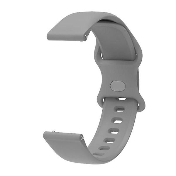 20 mm för Garmin Venu / Samsung Galaxy Watch Active 2 Universal Inner Back Spänne Perforering Silikon Watch Band Grey