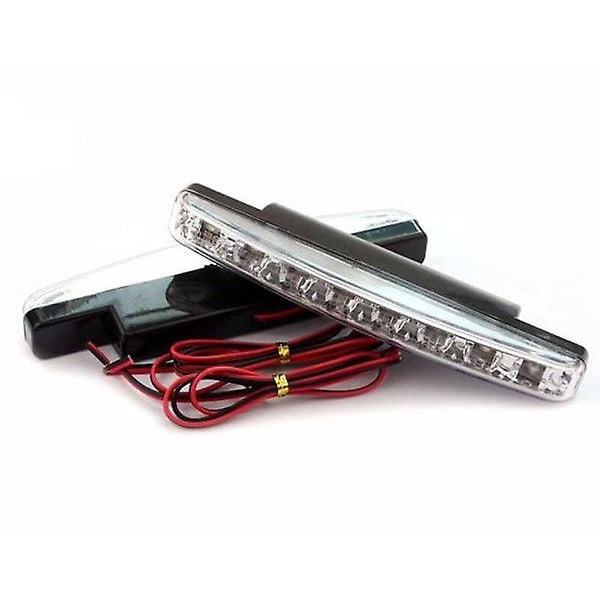 2stk Universal 8led Kjørelys Kjørelys Drl Biltåkelampe Vanntett Hvit Billys DC 12v,kald Hvit