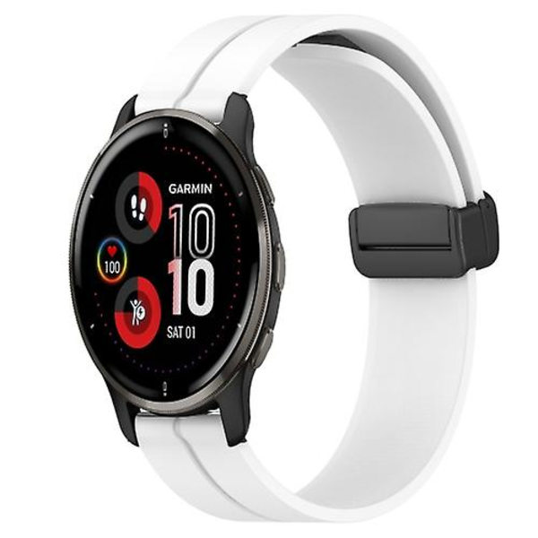 För Garmin Venu 2 Plus 20 mm Solid Color Magnetic Clasp Watch White