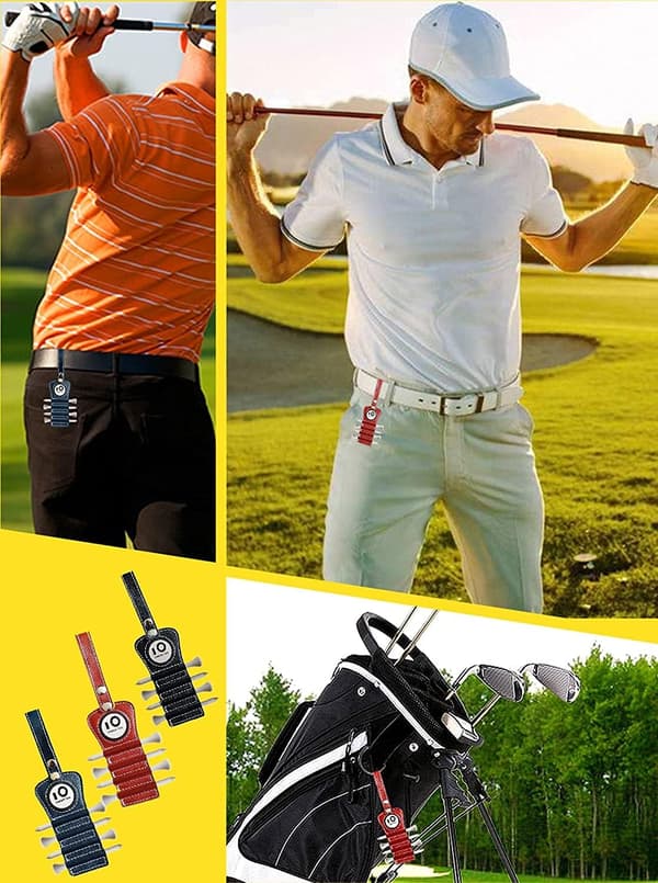 Golf Tee Holder Verdipakke med Ballmarkør (2-pakning)