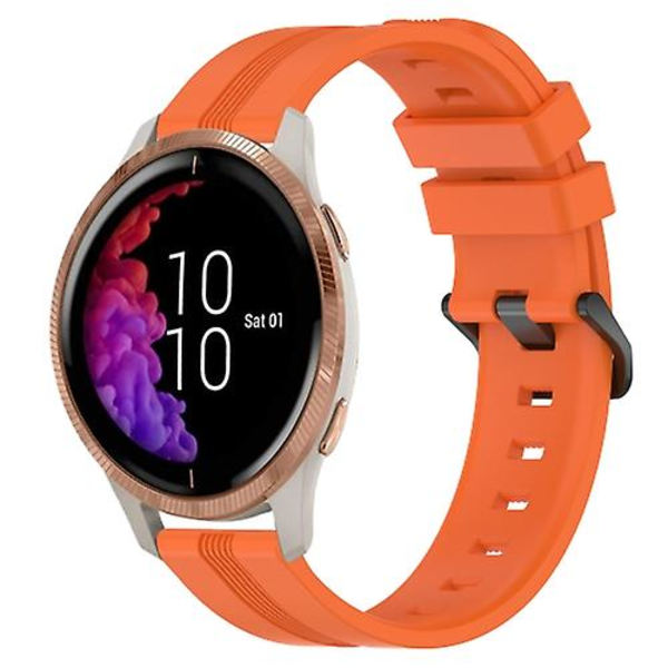 För Garmin Venu 20 mm konkavt randigt Slicone watch Orange