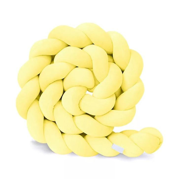 Baby Upholstery Vevd Knutet Ball Pude Twist Flette Baby Seng Sove Bumper Dekorasjon Seng Surround yellow 2m
