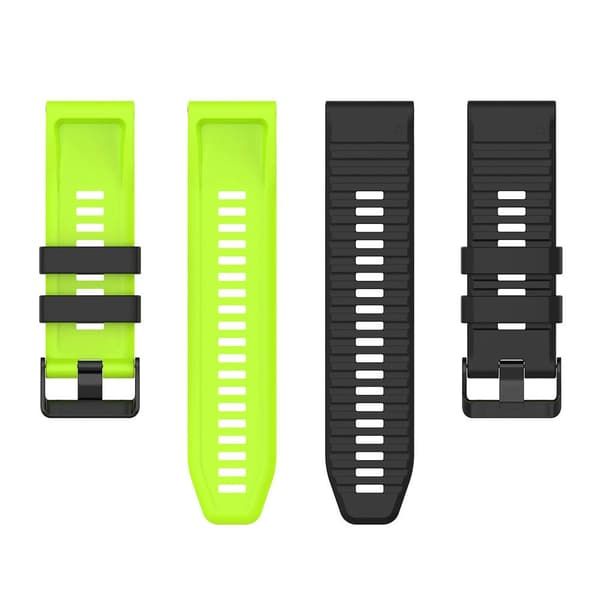 Silikonrem for Garmin Fenix 7 22mm Black Lime Green