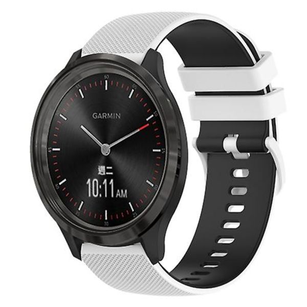 För Garminmove 3 20 mm rutigt tvåfärgat watch White-Black