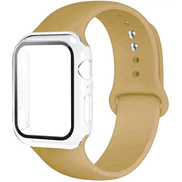 Kotelo + hihna Apple Watch -rannekkeelle 44mm 40mm 38mm 42mm Silikoniset rannekkeet PC-näytönsuojakotelolla iWatch 3 4 5 6 SE