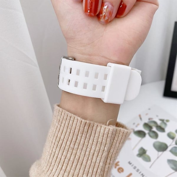 Til Fitbit Versa 3 3d Silikone integreret urbånd White