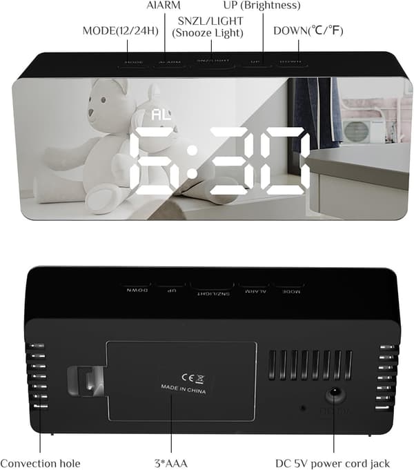 Herätyskello LED Elektroninen Herätyskello USB-portti