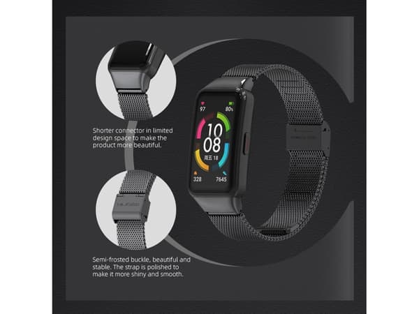 Smartwatch-rem for Huawei Strap 6 / Honor Strap 6/7 MIJOBS Milan rustfritt stål (rosa gull)