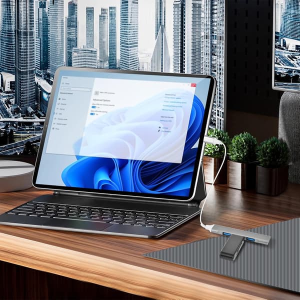 4 Porte USB 3.0 Hub, Plug and Play USB Extender adapter til MacBook Pro/Air, Laptop