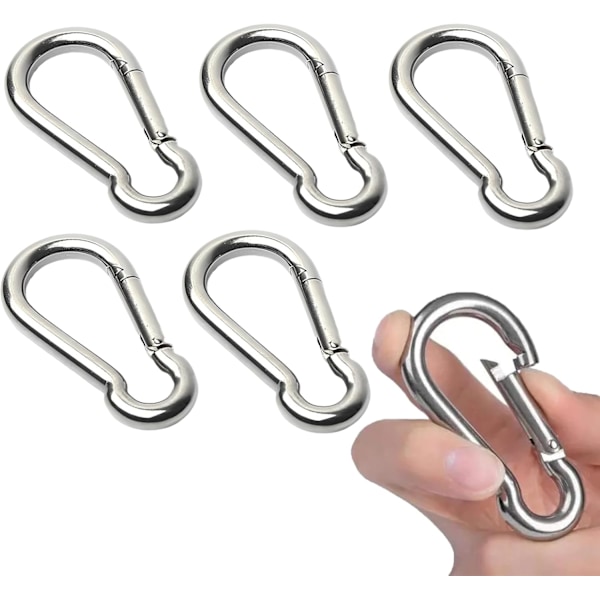 304 Rustfrit Stål M6 Karabinhage (60mm) - Små, robuste clips
