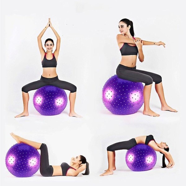 Yogaboldpartikler med luftpumpe Anti-sprængningsstabilitet Balancebold Pilates Fysisk konditionsøvelse Purple 65cm