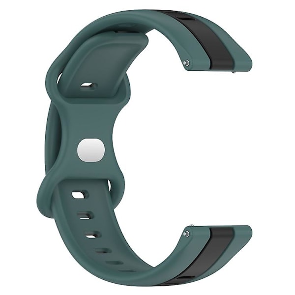 Til Garmin Forerunner Sq2 Music 20 mm sommerfuglespænde Tofarvet silikone urbånd Green-Black