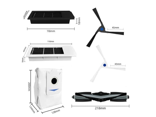 Tilbehør til Ecovacs X2/ X2 Pro/X2 Omni/ Dex86 Robotstøvsuger 11 Dele
