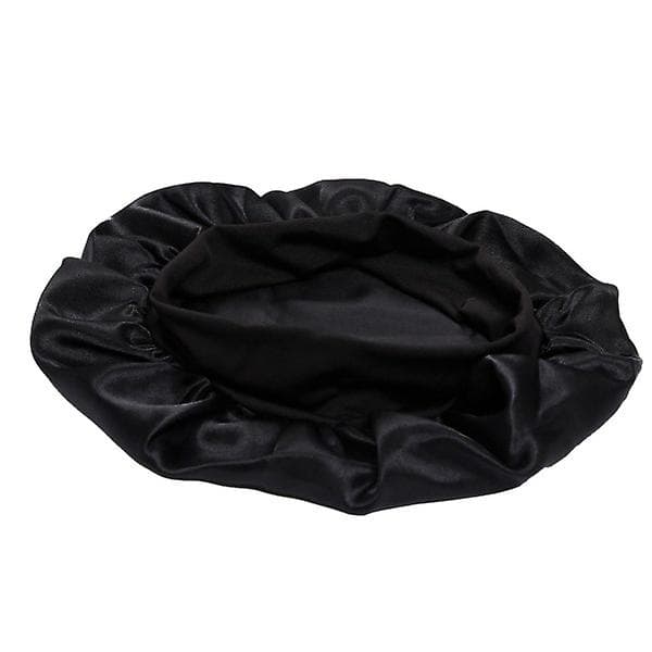 2stk Sleep Cap - Satin Bonnet - Sleep Cap Black One Size